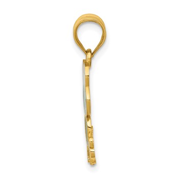 14k Green and White Enameled Frog — alternate view