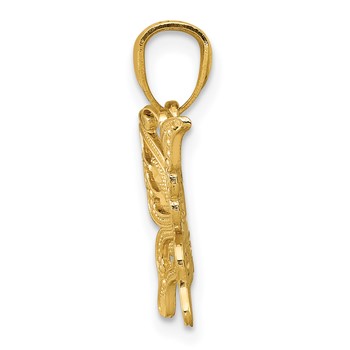 14k Diamond-cut Butterfly Pendant — alternate view