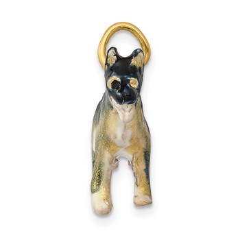 14k  3D Enameled Medium German Shepherd Charm — alternate view
