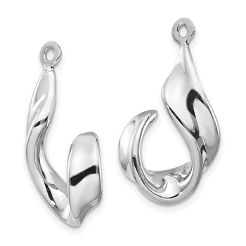 14k White Gold Twisted Freeform J-Hoop Earring Jackets — alternate view