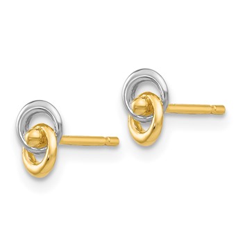 14k and White Rhodium 5mm Intertwined Love Knot Post Earrings — alternate view