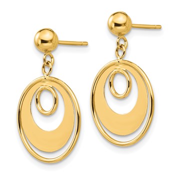 14k Circle Dangle Post Earrings — alternate view