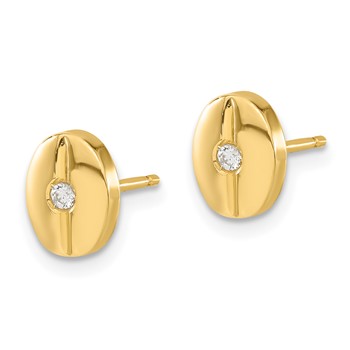 14ky Polished CZ Fancy Post Earrings — alternate view