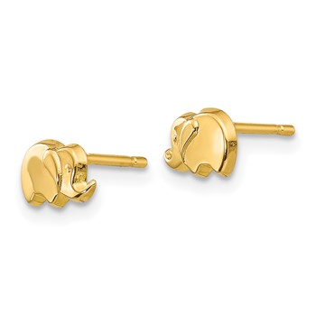 14k Polished Elephant Post Earrings — alternate view