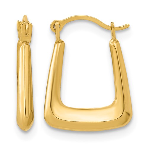 10K Polished Hollow Fancy Hoops