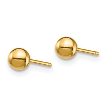 14K Set of Two Pair Bar and 3mm Ball Post Earrings — alternate view