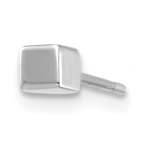 Single 14K White Gold Square Stud Earring