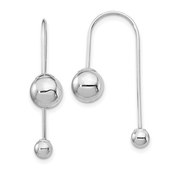 14K White Gold 8mm Bead with 4mm Screw-on Bead Threader Earrings