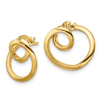 14k Polished Circle Earrings — alternate view