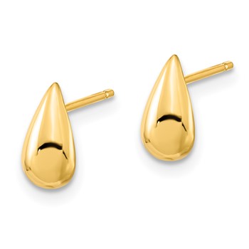 14K Polished 4.8x8.8mm Teardrop Post Earrings — alternate view