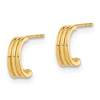 14K Polished Hoop Post Earrings — alternate view