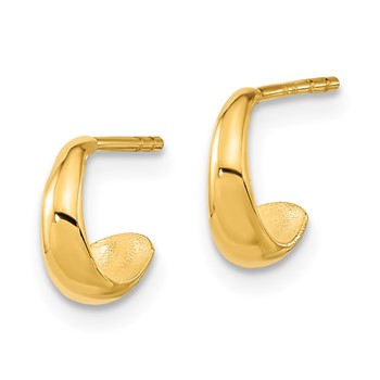 14K Polished Hoop Post Earrings — alternate view