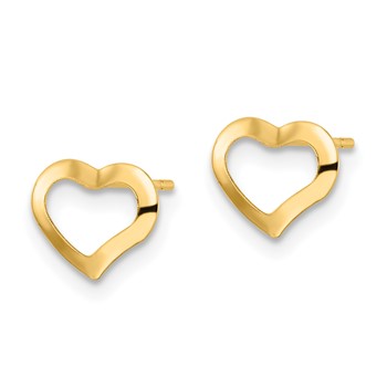14K Polished Open Heart Post Earrings — alternate view