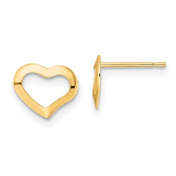 14K Polished Open Heart Post Earrings