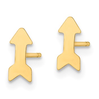 14K Polished Arrow Post Earrings — alternate view