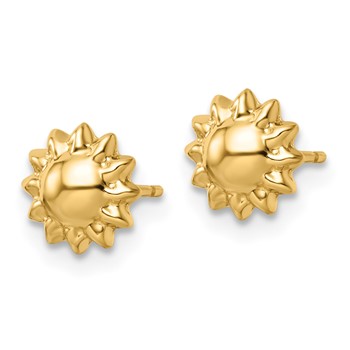 14k Polished Sun Post Earrings — alternate view