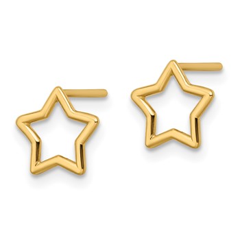14k Polished Star Stud Post Earrings — alternate view