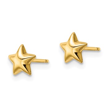 14k Polished Star Post Earrings — alternate view
