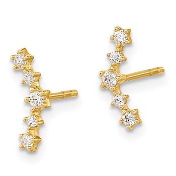 14K Polished Fancy CZ Arc Post Earrings — alternate view
