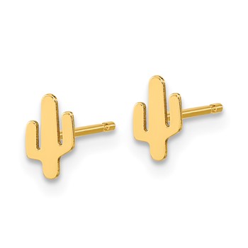 14K Polished Small Cactus Post Earrings — alternate view