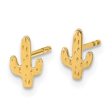 14K Polished Small Cactus Post Earrings — alternate view