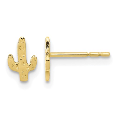 14K Polished Cactus Post Earrings