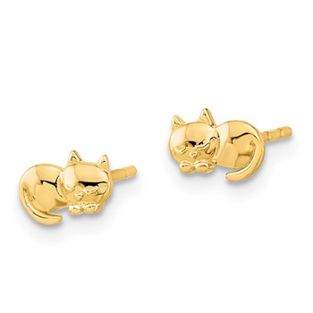 14K Polished Cat Post Earrings — alternate view