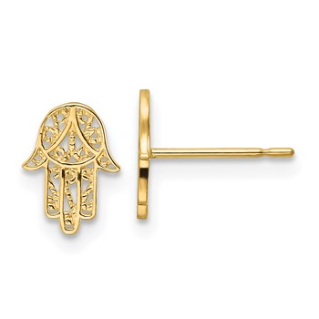 14k Small Hamsa Post Earrings