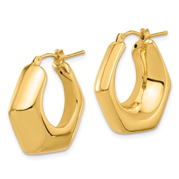 14K Polished Hoop Earrings — alternate view