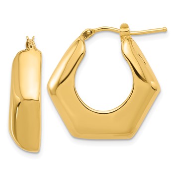 14K Polished Hoop Earrings