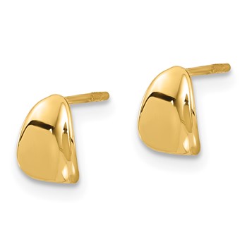 14K 5x7mm Polished Curved Post Earrings — alternate view