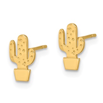 14K Polished Cactus Post Earrings — alternate view