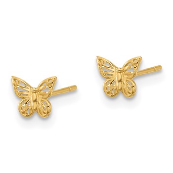 14K Polished Small Butterfly Post Earrings — alternate view