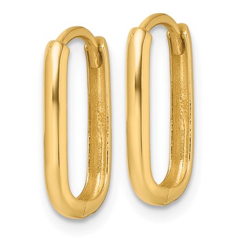 14k Polished Rectangle 2.00mm Hinged Hoop Earrings — alternate view