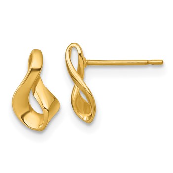 14k 6x10mm Polished Fancy Twisted Post Earrings