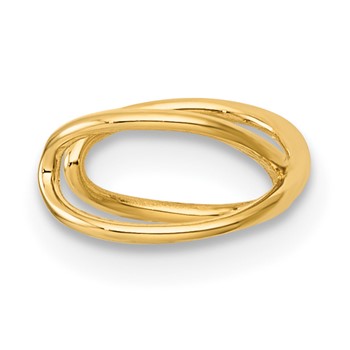 14k Polished Criss Cross Single Ear Cuff — alternate view