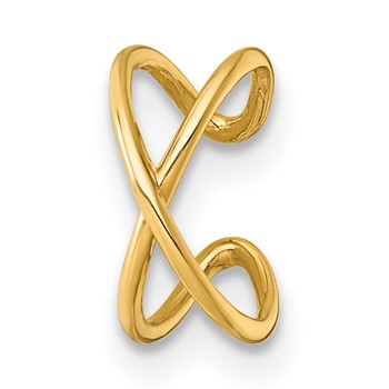 14k Polished Criss Cross Single Ear Cuff