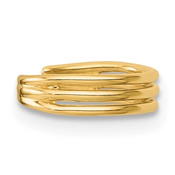 14k Polished Three Row Single Ear Cuff — alternate view