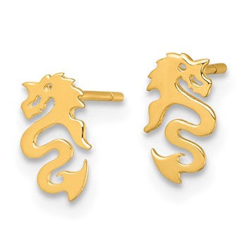 14k Polished Dragon Post Earrings — alternate view