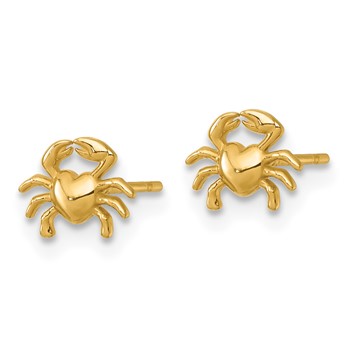 14k Polished Mini Crab Post Earrings — alternate view