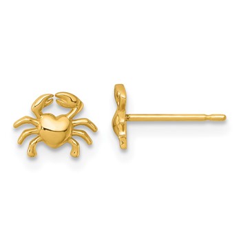 14k Polished Mini Crab Post Earrings