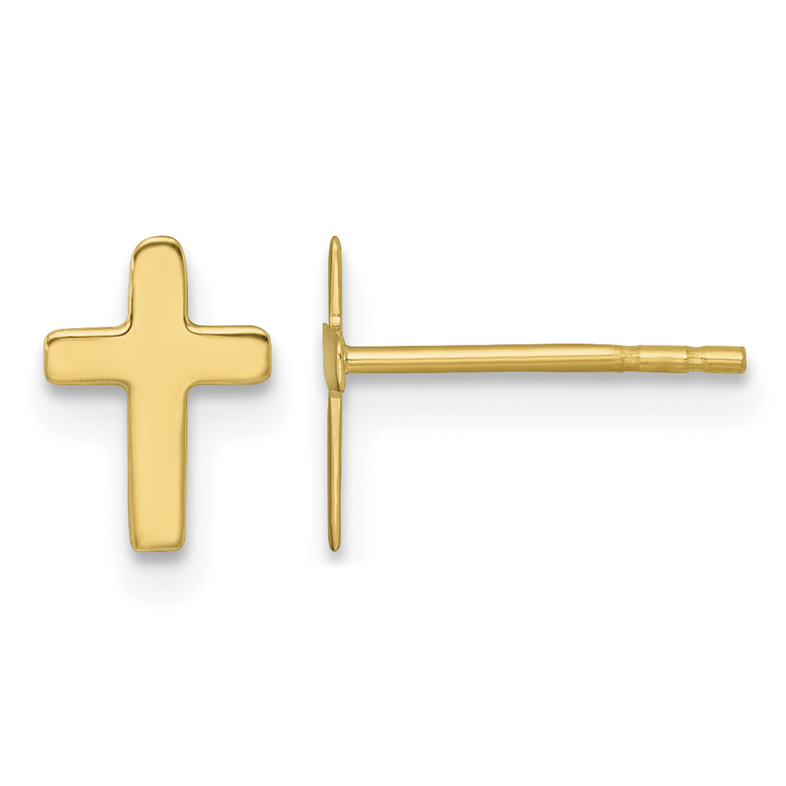 Latin Cross Post Earrings 14k Yellow Gold 8.35x6.05mm Religious main product image