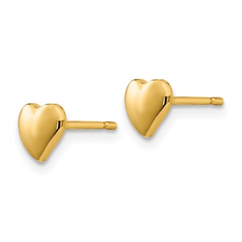 14K Polished Heart Post Earrings — alternate view