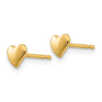 14K Polished Heart Post Stud Earrings — alternate view