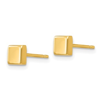 14k Polished 4.5mm Square Post Earrings — alternate view