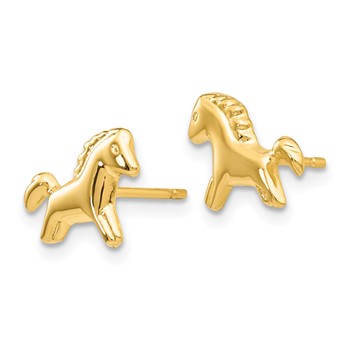 14k Pony Earrings — alternate view