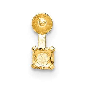 14k Single 6.0mm Pearl Post with .10ct. Diamond Accent Earring Mounting