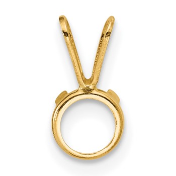 14ky 5mm Round Bezel Pendant Setting