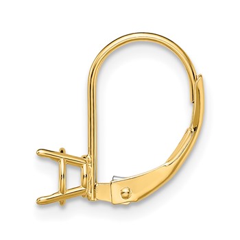 14k Single Round 3.0mm Cast Basket Leverback Earring Mounting