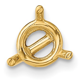 14k Single Round 3-Prong 5.5mm Post Earring Mounting — alternate view